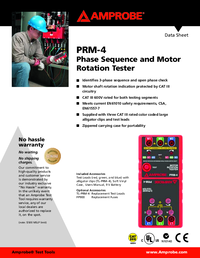 Thumbnail of document Data Sheet - PRM-4 Phase Sequence and Motor Rotation Tester